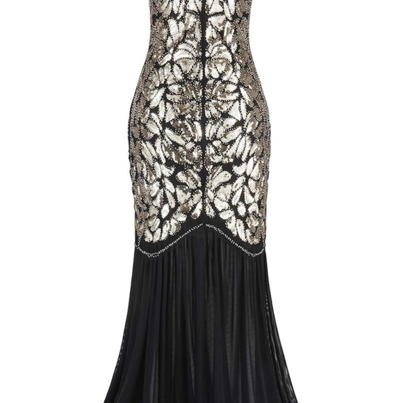 FAIRY COUPLE Women`s 1920s Plus Size Gatsby V Neck - Picture 3 of 3